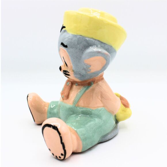 Vintage Ceramic Sniffles Mouse Figurine 1940s Warner Bros Hand Painted Glossy - Picture 3 of 6